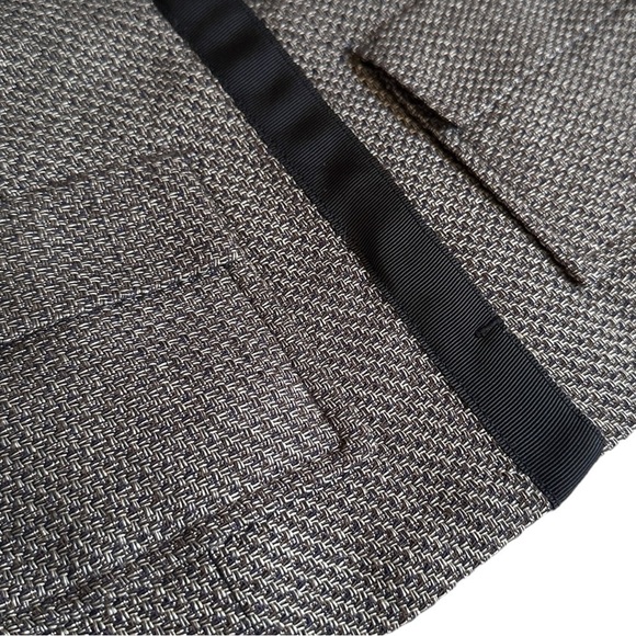 The Limited Blazer Jacket Women Size XS Brown Tweed Faux Leather Neutral - Picture 6 of 10